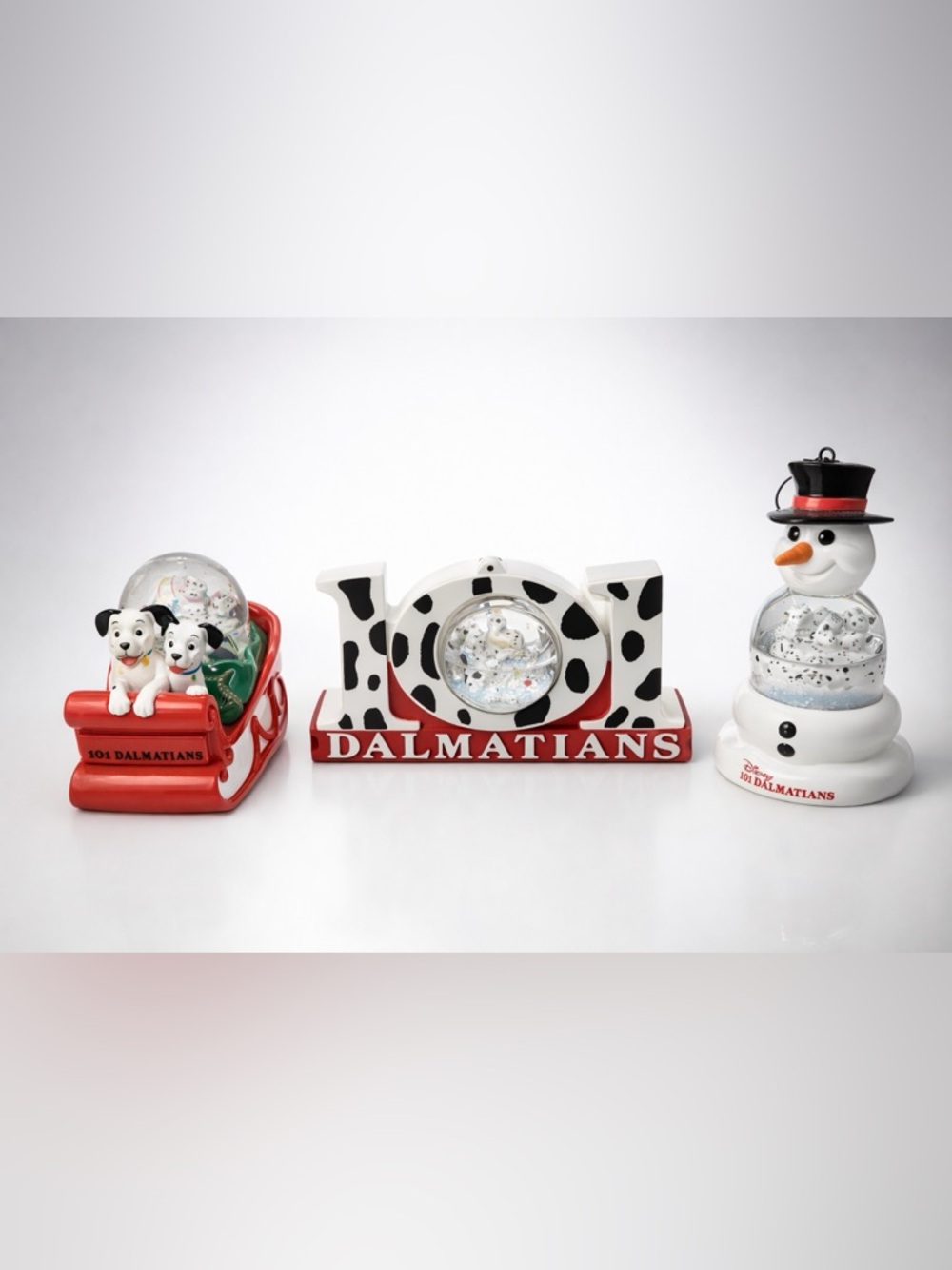 Vintage 1996 McDonald's 101 Dalmatians Snow Dome Ornament Lot of 3 Disney Toys